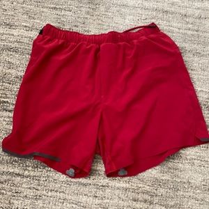Lululemon men red 6 inch surge shorts